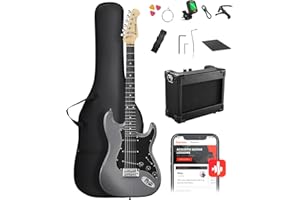DONNER DST-80 Electric Guitar – 39” Beginner Electric Guitar Kit with Amp, Classic SSS Pickup Complete with Gig Bag, Tuner, C