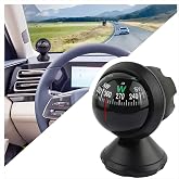 Compass for Car with Bottom Stick Car Compass Ball,Adjustible and Night Vision Car Compass Dashboard for Find Direction,Universal Car Accessories for Boat Car Truck SUV