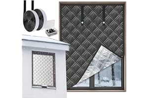 AOZZY Window Insulation kit for Winter,Max Adjustable to 67 * 59",3 Layer Thickened Heat-Insulating Window Cover,Velcro Curtains for Cold Blocker for Window is Suitable for Any Windows in attics,Rooms,RVs