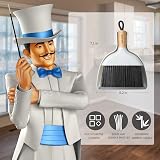 MR.SIGA Mini Dustpan and Brush Set Bamboo Handle Portable Cleaning Kit 1 Set view 2