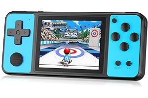 TEBIYOU 32 Bit Handheld Games for Kids Built-in 139 Video Games, 3.0" IPS Screen Rechargeable Travel Toys for Ages 4-13, Mini Electronic Gaming Player Xmas Birthday Gifts for Boys Girls (Blue)