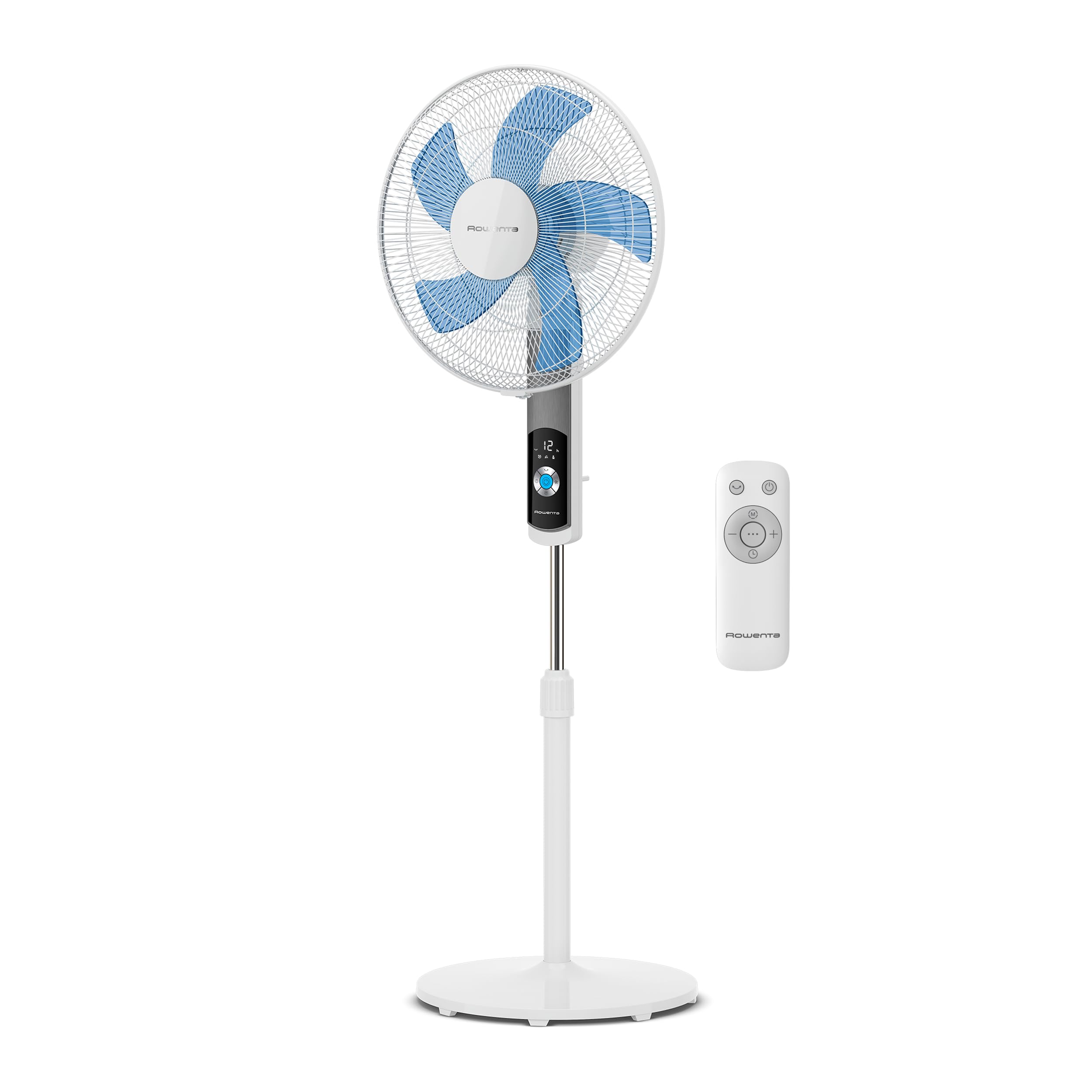 Rowenta Turbo Silence Ventilateur sur Pied, 35 dB(A), Rafraîchissement Puissant jusqu’à 7,2 m, 12 Vitesses, Oscillation 120°, Télécommande, Écran LED, Minuterie 12 h, VU5650F0