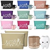 Gandeer 30 Pcs Dental Assistant Week Gifts Bulk Ceramic Coffee Mugs Cosmetic Teeth Makeup Bags Teeth Stress Toy Dentist Dental Hygienist Thank You Gift for Orthodontic Staff Office Team Dentist Day