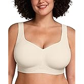 LetsJoli Bras for Women Supportive Wireless Push Up Bra Full Coverage No Underwire Seamless Plus Size for Older Women