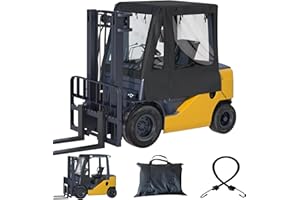 TBNO Forklift Cover 600D,Heavy Duty Waterproof Fabric+EVA Transparent,Suitable for Forklifts Weighing Up to 6,000lbs, All Weather Protection