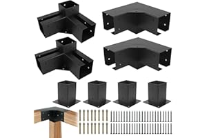 Pergola Gazebo Brackets-Kit 4x4 Yzzwer - 3-Way DIY Pergola Right Angle Corner Bracket for (3.5x3.5 Inch) Wood Beams