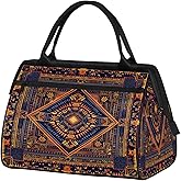 Carpet Flower Pattern Gym Bag for Women Men Travel Sports Duffel Bag with Trolley Sleeve Waterproof Sport Weekender Overnight Bags Carry On Tote Bags for Travel Gym Sport-17