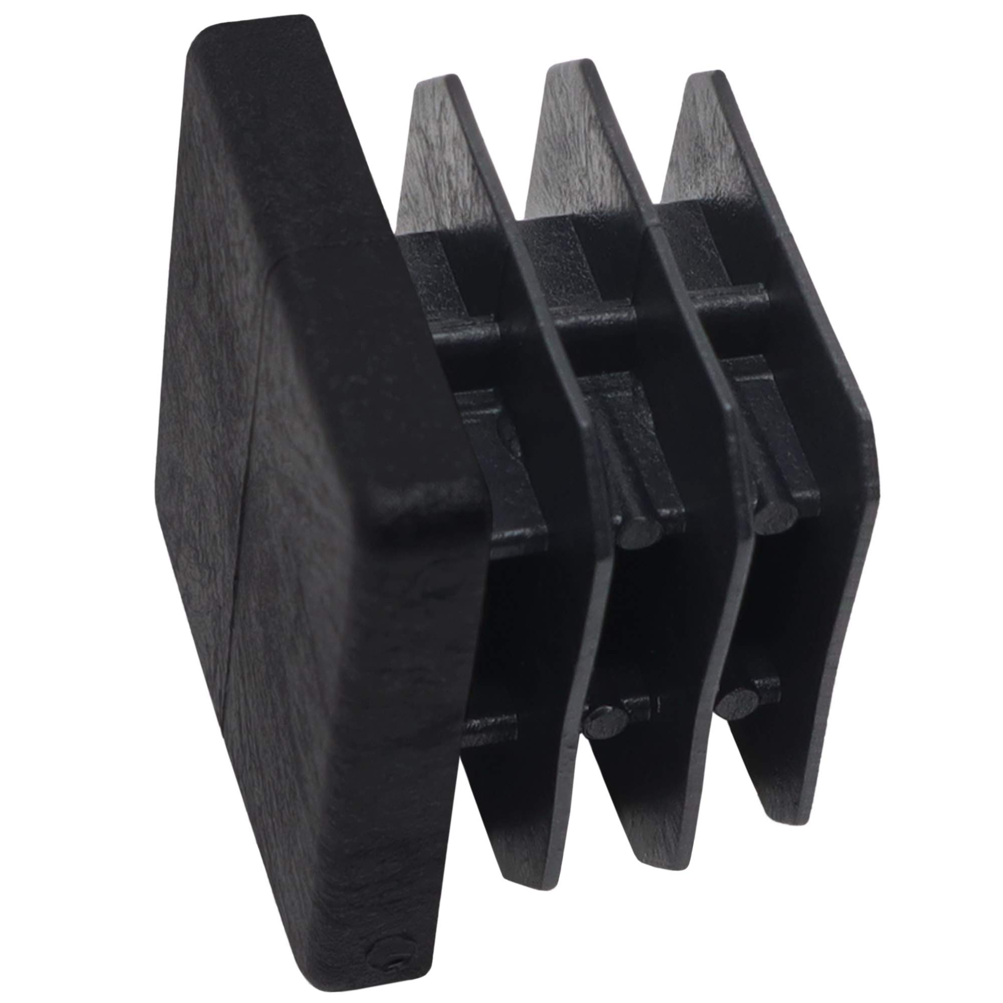 Adsamm® / 32 x Furniture glides for tubes | 1.18x1.18 '' (30x30 mm) | black | square | quality ripped inserts for tubular steel chairs