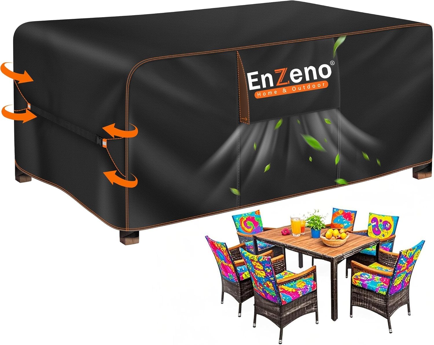 outdoor table cover Waterproof with Air Vent,120X90 cm patio Furniture Covers for Rectangle/Rectangular Table and Chair Set，420D Heavy Duty Oxford Fabric Outdoor garden Table Cover Windproof，Anti-UV