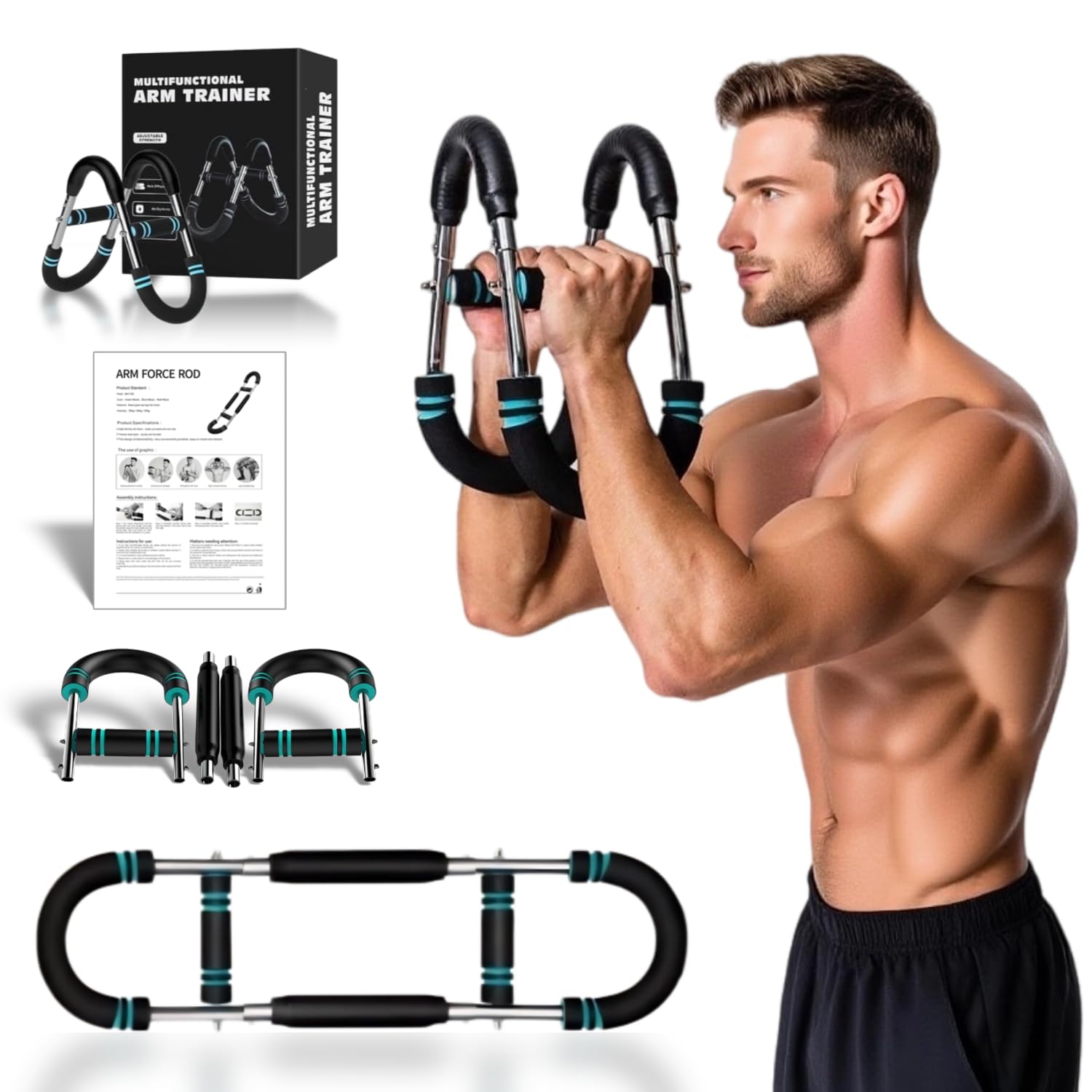 Photo 1 of JevenFening Twister Arm Trainer - Adjustable 3-Resistance Levels Chest,Arm,Shoulders,Backs,Inner Thigh Workout Equipment for Men&Women - Ergonomic Home Gym Strength Trainer with Anti-Slip Handles