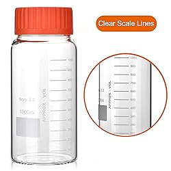 Kestun 6 Packs 1000ml Wide Mouth Graduated Round
