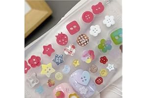 GEHAIWO 3D Buttons Nail Mold Silicone Tools Nails Charms Resin Molds Art for Accessories Supplies