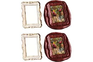 3D Embossed Frame Wax Seal Stamp, ONWINPOR Frame Relief Carving Wax Sealing Stamp, Frame Wax Stamp Head with Imitation Crystal Handle, Wax Sealing for Wedding Invitations, Letter Sealing (M3)