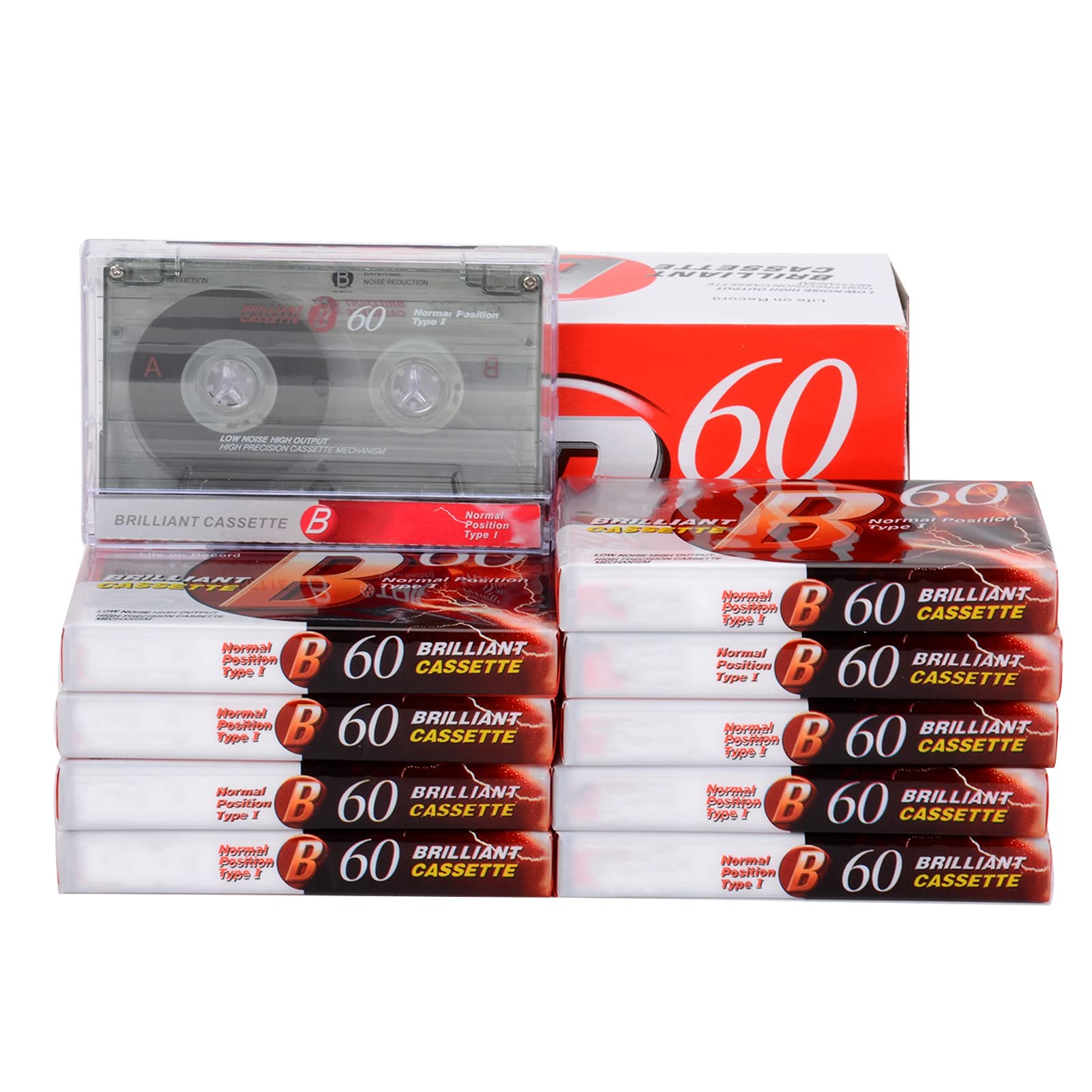 OLACD Blank Audio Cassettes Tapes: Professional Recording Time CD & DVD Player Cassette Recorded Tape 60 Minute Time Low Noise Surface Walkman Data Cartridge Normal Bias Micro Voice Music Radio 10Pack