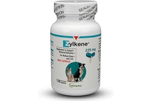 Vetoquinol Zylkene Calming Support Supplement for Medium Dogs 33-65lbs Helps Promote Relaxation and Reduce External Stress Factors, Daily Behavioral Support and Anxiety Relief for Dogs, 225mg