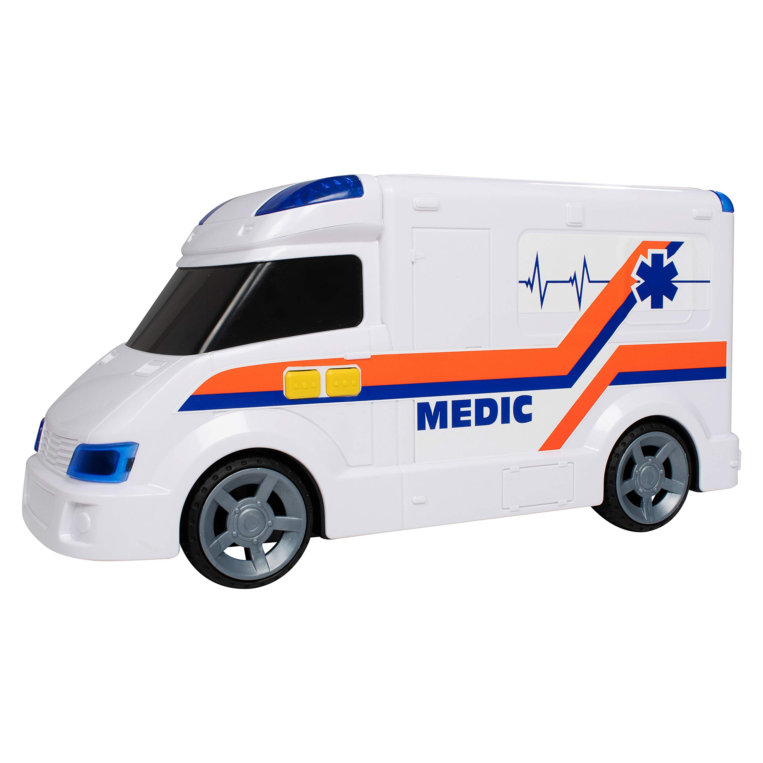 Teamsterz Mighty Machines Large Ambulance | Ambulance with Realistic Lights And Sounds | Kids' Play Figures And Vehicles Toy Car Set | For Ages 3 And Over