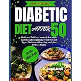 DIABETIC DIET COOKBOOK AFTER 50: Quick and Delicious Low Carb, Low Sugar and Low salt Recipes for prediabetes and Type 2 Diabetes with 30-Day Meal Plan for Good Health.