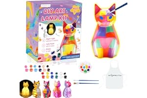 WTOPAVTN Paint Your Own Lamp kit - DIY Painting Kit, Painting Kit Arts & Crafts for Kids Ages 8-12, Art Supplies Birthday Easter Party Holiday Gift, Girls Boy Gift Ages 3 4 5 6 7 8 9 10 11 12+ (Cat)