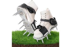 LAWNVIGOR Aerator Shoes, Lawn Aerator Shoes for Grass, Aeration Shoes for Lawn with 5mm Metal Base and Adjustable Straps, Pre-Assembled Aerating Shoes with Bend-Resistant Spike for Garden