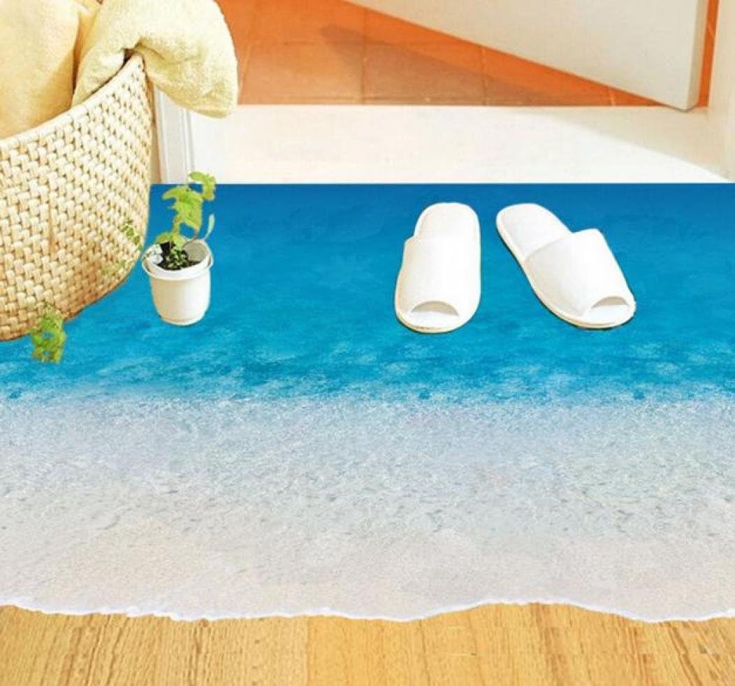 Home Decor ! Xshuai® Seaside Style Beach Floor Adhered Waterproof