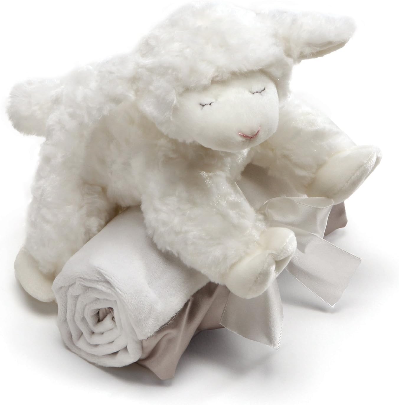 Baby GUND Winky Lamb with White Blanket, Stuffed Plush Set of 2, 7"