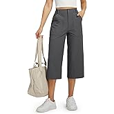 Libin Women's Capri Pants Lightweight Wide Leg Business Casual Pants Lounge Work Travel Hiking Walking with Pockets