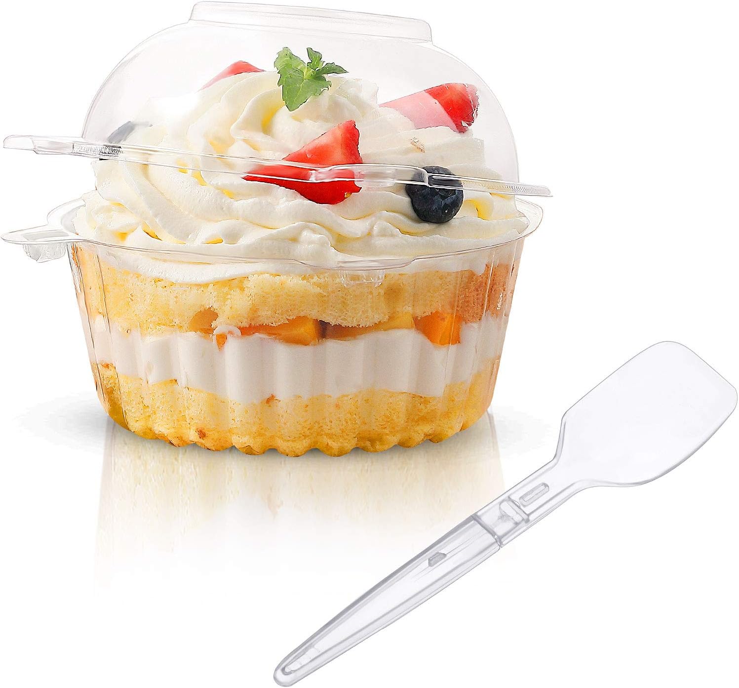 80 Piece Clear Plastic Individual Cupcake Container Set