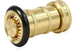 Happy Tree 1" NH/NST Fire Hose Nozzle 100 psi 36 gpm Brass Fire Equipment Heavy Duty Industrial Jet Fog Spray Nozzle