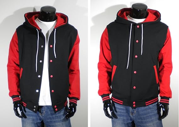 hooded baseball jacket