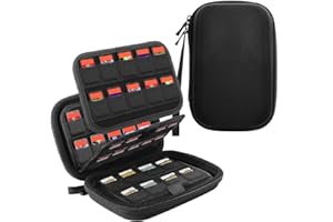 TiMOVO 112 Game Case Holder Cartridges for Nintendo Switch Sony Ps Vita Game Cards/SD Memory Cards and Nintendo 3DS/DS Game Cards, Portable Organizing Game Storage Case - Black