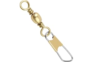 SHADDOCK FISHING Fishing Barrel Swivels Snaps, 100pcs Snap Swivels Fishing Tackle Leader Line Lure Connector Accessories High Strength Solid Rings for Saltwater Freshwater, Black/Gold