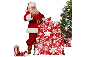 CCINEE Christmas Giant Bags,36"x44" Red Snowflake Santa Sacks for Jumbo Gift Package with Tag Card and Wrapping Tie