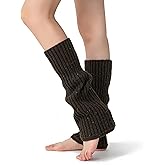 Soxbang Leg Warmers for Women 30% Wool Blend Speckled Knit, Cozy Ribbed Winter Leg Sleeves for Boots, Cold Weather