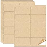 NATURALABEL 30 Sheets Printable Kraft Label Stickers for Laser & Inkjet Printers, 2" x 4" - 10 per Page, Matte (300 Count)