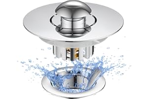 ABIGIO Bathtub Drain Stopper, 3-in-1 Pop-Up Bath Tub Stopper Plug with Hair Catcher, Innovative Separate Design for Easy Clean & Install, Universal for 1.42"-1.97" Hole, Heavy Duty All Brass