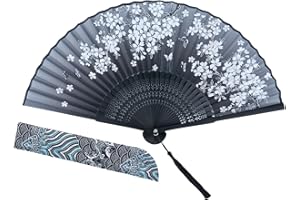 AWESEA Folding Hand Fans for Women Foldable, Paper fans handheld, Chinese Fan & Japanese Fan for Party, Bamboo Silk Hand Folding Fan for Wedding & Home Decoration