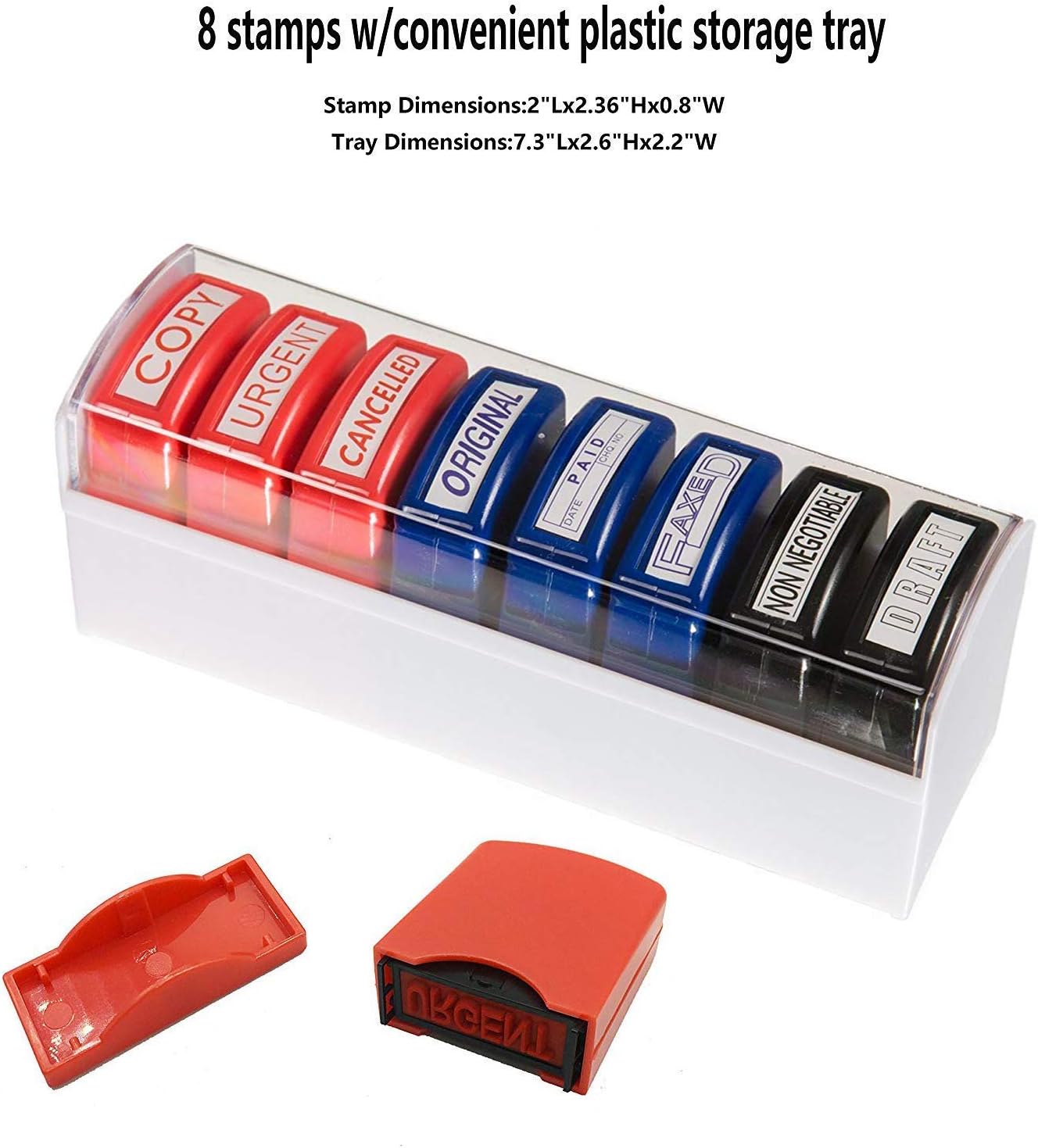 Home Office Business Rubber Stamp - Self Inking Pre-Inked Office Stamp Set, Message Account Stamp Office Stationary Stamper Business Paper Work Text File Stamps(8PCS) : Office Products