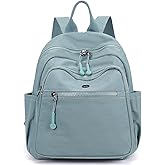 Backpack Purse for Women Ladies Nylon Bag Casual Daypack Travel Shopping Pack (B Style Light Blue)