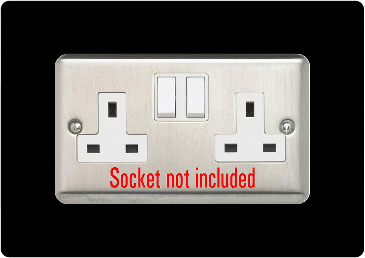 Double Socket Surround, Square Acrylic Back Panel Finger Plate, Decorative Frame for Neat and Tidy Finish Font Colour:Black
