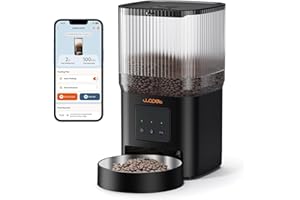 WOPET Automatic Cat Feeder, 5G WiFi Automatic Dog Feeder with APP Control for Remote Feeding, Cat Food Dispenser with Low Food Sensor and Voice Recorder,Up to 10 Meals Per Day for Cats and Dogs