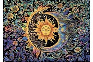 RYMILIE Diamond Painting Kits for Adults - Sun and Moon DIY 5D Diamond Art Kits Full Drill Diamond Dots Paintings with Diamonds Gem Art and Crafts Home Decor 12x16inch