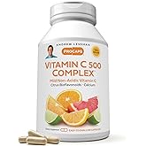 ANDREW LESSMAN Vitamin C 500 Complex 60 Capsules - Non-Acidic Vitamin C Plus Citrus Bioflavonoids for Immune System and Anti-Oxidant Support, No Stomach Upset, Small Easy to Swallow Capsules