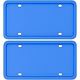 Silicone License Plate Frame, Premium Grade Universal Car Plate Frame, Rust Proof, Rattle Proof, Weather Proof License Plate Holder for US CA Standard (Azure Blue | 2-Pack)