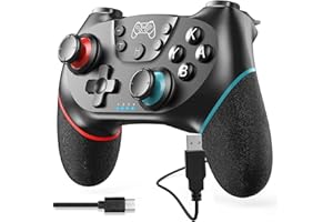 KAMYSEN Pro Controller Inalámbrico，Mando Controlador Inalámbrico, Gamepad Bluetooth con Turbo, Gyro Axis y Gamepad de Doble Vibración,para PC y Otras consolas de juegos