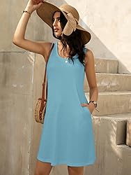 LUXVEER Women's Summer Dress 2025 Sleeveless Scoop