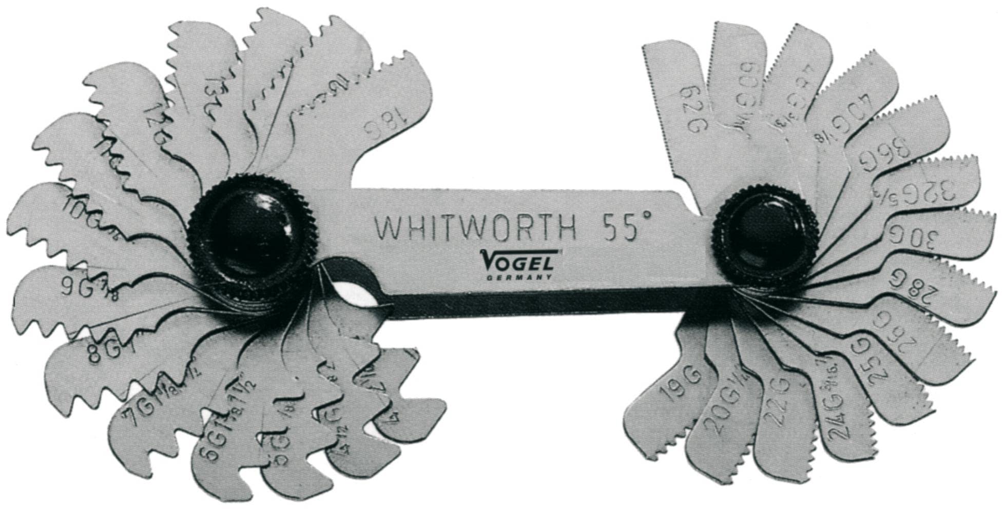 VOGEL 471014 - Patrones de Acero para roscas - Tipo de rosca Métrico/Whitworth - 52 láminas