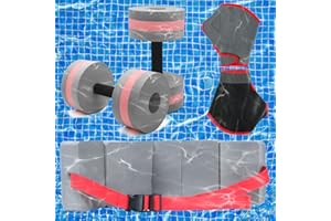KLOLKUTTA Water Weights Dumbbells Set, High-Density EVA-Foam Water Weight Pool Fitness,Aquatic Swim Belt,Resistance Gloves for Aqua Therapy