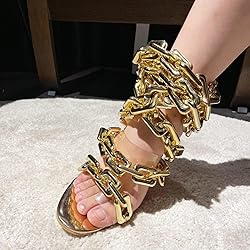 Frankie Hsu Luxury Women's Ankle Leg Lace Up Gold
