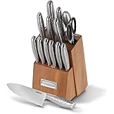 Cuisinart 15-Piece Japanese Knife Block Set, Stainless Steel, Hand Hammered Finish (HHC-15AMC)
