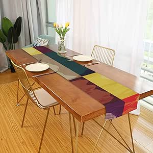 Camino de Mesa Interior al Aire Libre Hojas de cáñamo Camino de Mesa